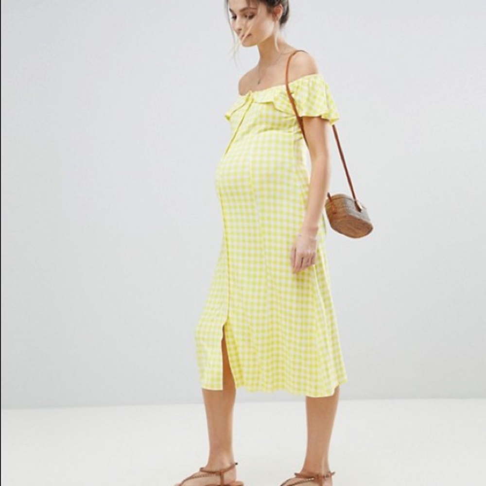 ASOS maternity gingham midi dress
